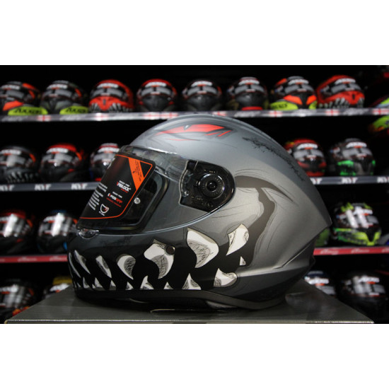 AXXIS - DRAKEN S < FORZA B5 MATT GREY GRAY > FULL FACE MOTORCYCLE HELMET ROAD