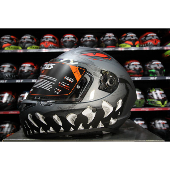 AXXIS - DRAKEN S < FORZA B5 MATT GREY GRAY > FULL FACE MOTORCYCLE HELMET ROAD