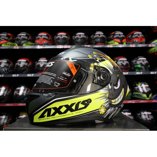 AXXIS - DRAKEN S < BOMBS A2 MATT GRAY GREY > FULL FACE MOTORCYCLE HELMET ROAD