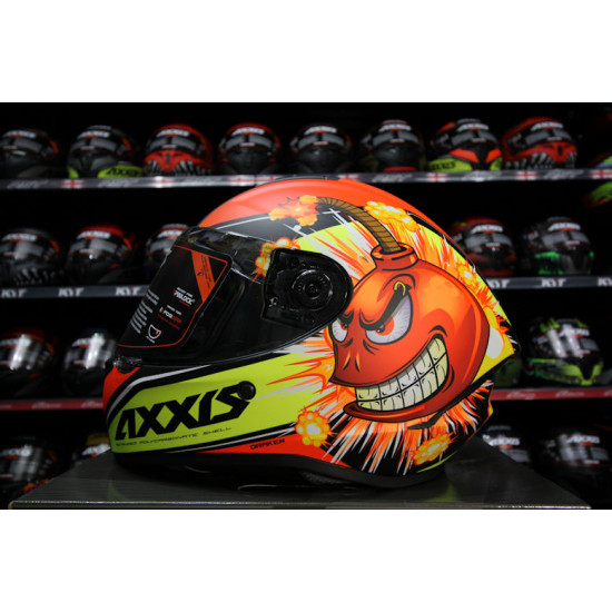 AXXIS - DRAKEN S < BOMBS A5 MATT RED > FULL FACE MOTORCYCLE HELMET ROAD