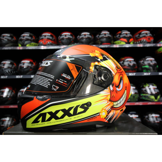 AXXIS - DRAKEN S < BOMBS A5 MATT RED > FULL FACE MOTORCYCLE HELMET ROAD