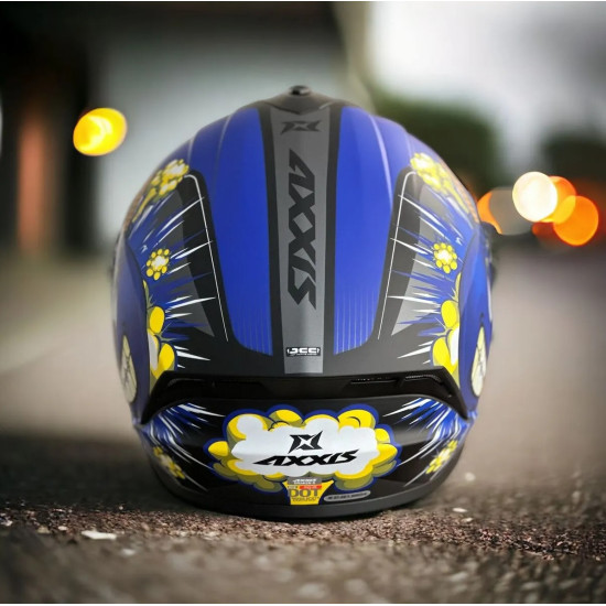 AXXIS - DRAKEN S < BOMBS B7 MATT BLUE > FULL FACE MOTORCYCLE HELMET ROAD