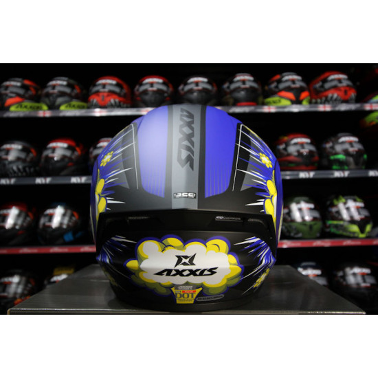 AXXIS - DRAKEN S < BOMBS B7 MATT BLUE > FULL FACE MOTORCYCLE HELMET ROAD