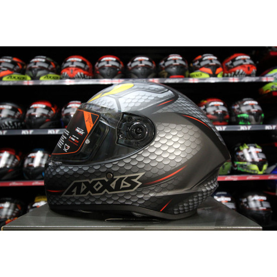 AXXIS - DRAKEN S < NAHESA A2 MATT GREY GRAY > FULL FACE MOTORCYCLE HELMET ROAD