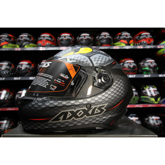 AXXIS - DRAKEN S < NAHESA A2 MATT GREY GRAY > FULL FACE MOTORCYCLE HELMET ROAD