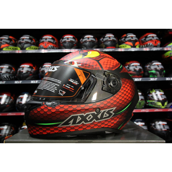 AXXIS - DRAKEN S < NAHESA A5 MATT RED > FULL FACE MOTORCYCLE HELMET ROAD