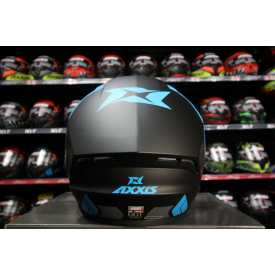 AXXIS - DRAKEN S < SLIDE B7 MATT FLURO BLUE > FULL FACE MOTORCYCLE HELMET ROAD