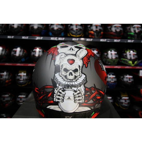 AXXIS - DRAKEN S < HORRORLAND MATT TITANIUM> FULL FACE MOTORCYCLE HELMET ROAD