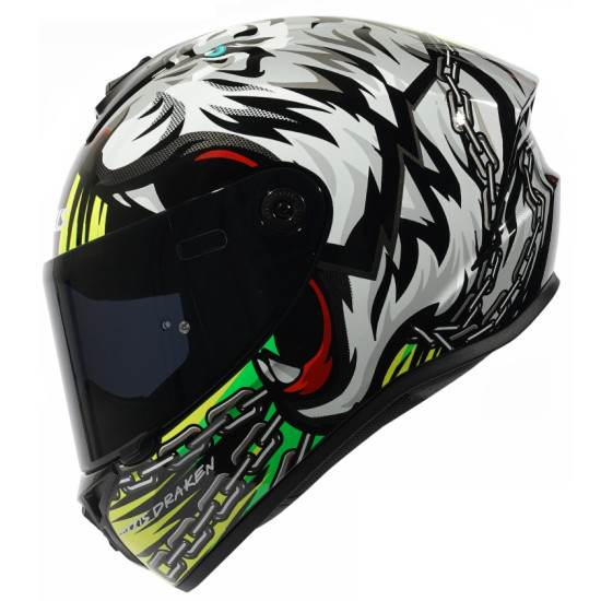 AXXIS - DRAKEN S < ROAR B3 MATT FLURO YELLOW > FULL FACE MOTORCYCLE HELMET ROAD