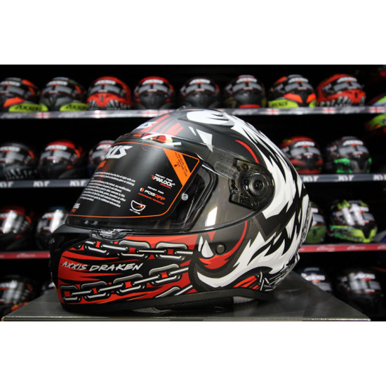 AXXIS - DRAKEN S < ROAR B5 MATT RED > FULL FACE MOTORCYCLE HELMET ROAD