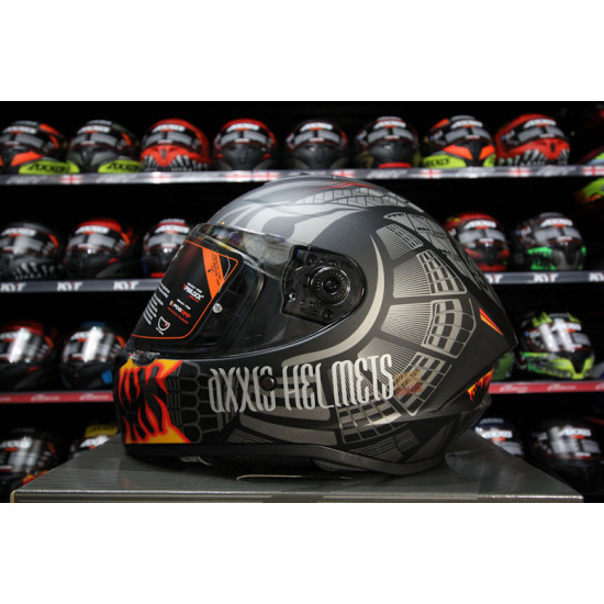 AXXIS - DRAKEN S < MAORI DEVIL B5 MATT RED > FULL FACE MOTORCYCLE HELMET ROAD