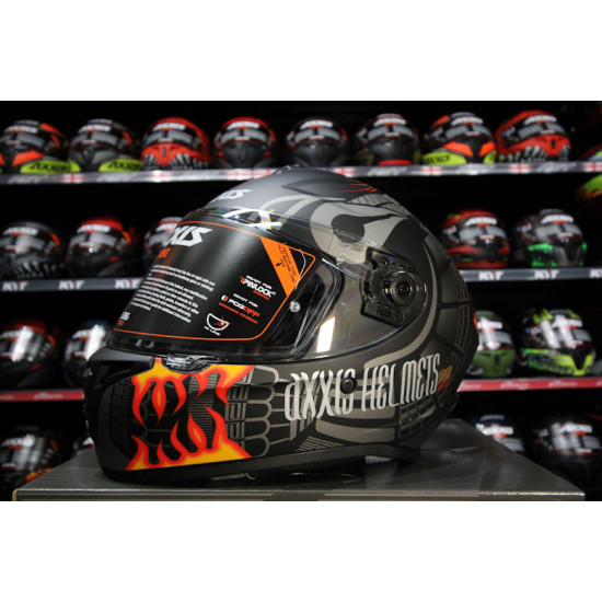 AXXIS - DRAKEN S < MAORI DEVIL B5 MATT RED > FULL FACE MOTORCYCLE HELMET ROAD