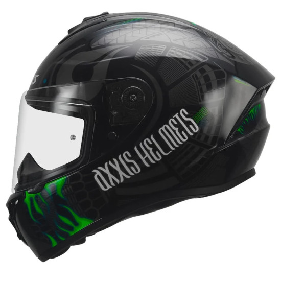 AXXIS - DRAKEN S < MAORI DEVIL B6 MATT GREEN > FULL FACE MOTORCYCLE HELMET ROAD