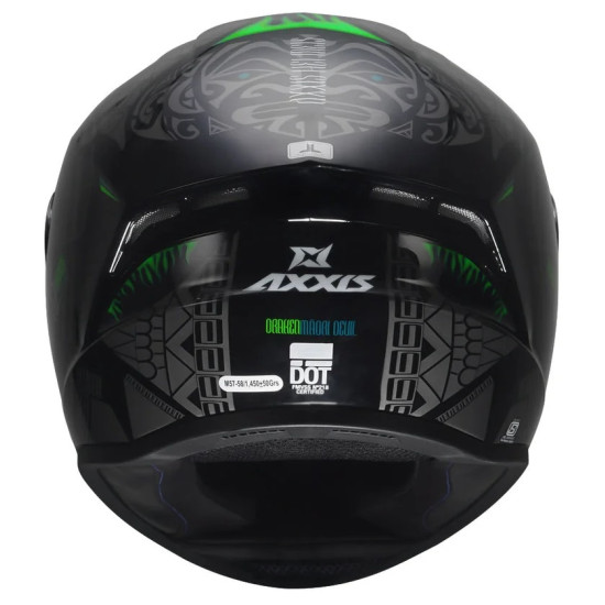 AXXIS - DRAKEN S < MAORI DEVIL B6 MATT GREEN > FULL FACE MOTORCYCLE HELMET ROAD