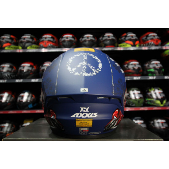 AXXIS - DRAKEN S < IRON PEACE C7 MATT BLUE > FULL FACE MOTORCYCLE HELMET ROAD