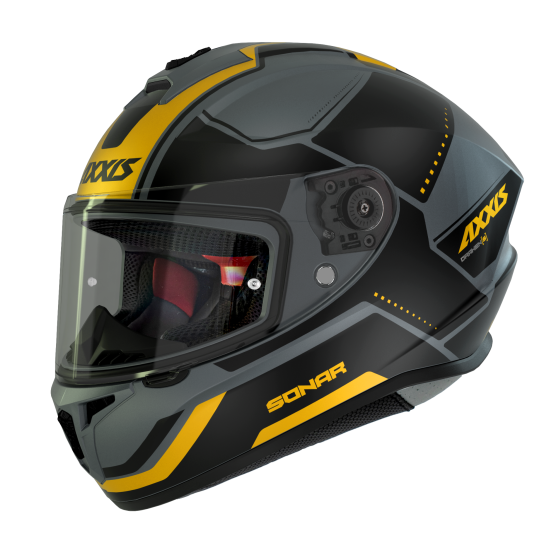 AXXIS - DRAKEN S < SONAR C3 MATT YELLOW > FULL FACE MOTORCYCLE HELMET ROAD