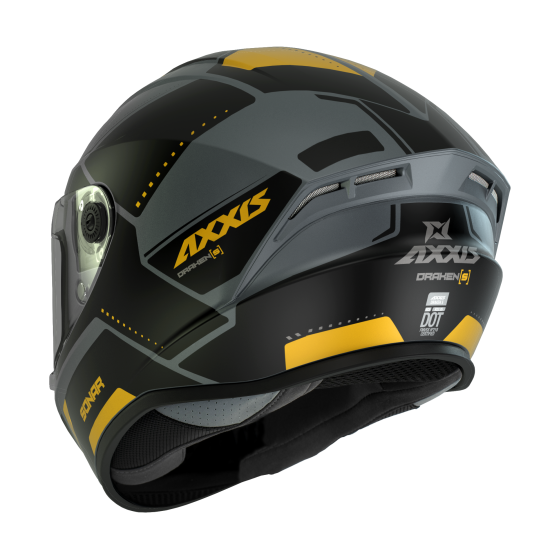 AXXIS - DRAKEN S < SONAR C3 MATT YELLOW > FULL FACE MOTORCYCLE HELMET ROAD