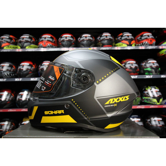 AXXIS - DRAKEN S < SONAR C3 MATT YELLOW > FULL FACE MOTORCYCLE HELMET ROAD