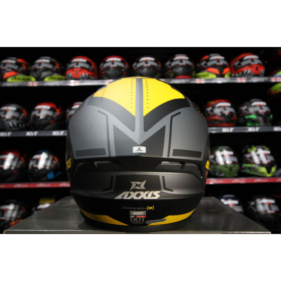 AXXIS - DRAKEN S < SONAR C3 MATT YELLOW > FULL FACE MOTORCYCLE HELMET ROAD