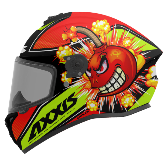 AXXIS - DRAKEN S < BOMBS A5 MATT RED > FULL FACE MOTORCYCLE HELMET ROAD