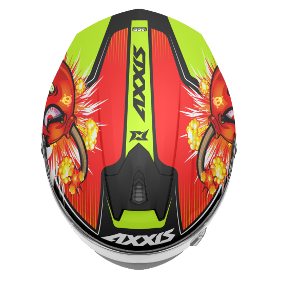 AXXIS - DRAKEN S < BOMBS A5 MATT RED > FULL FACE MOTORCYCLE HELMET ROAD