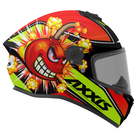 AXXIS - DRAKEN S < BOMBS A5 MATT RED > FULL FACE MOTORCYCLE HELMET ROAD