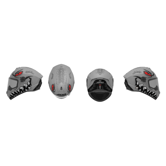 AXXIS - DRAKEN S < FORZA B5 MATT GREY GRAY > FULL FACE MOTORCYCLE HELMET ROAD