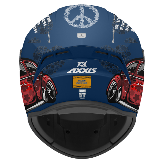 AXXIS - DRAKEN S < IRON PEACE C7 MATT BLUE > FULL FACE MOTORCYCLE HELMET ROAD