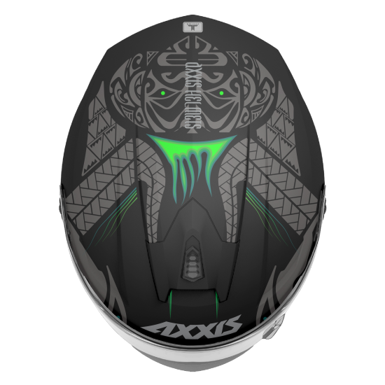 AXXIS - DRAKEN S < MAORI DEVIL B6 MATT GREEN > FULL FACE MOTORCYCLE HELMET ROAD