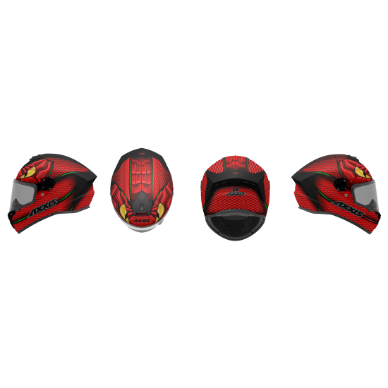 AXXIS - DRAKEN S < NAHESA A5 MATT RED > FULL FACE MOTORCYCLE HELMET ROAD