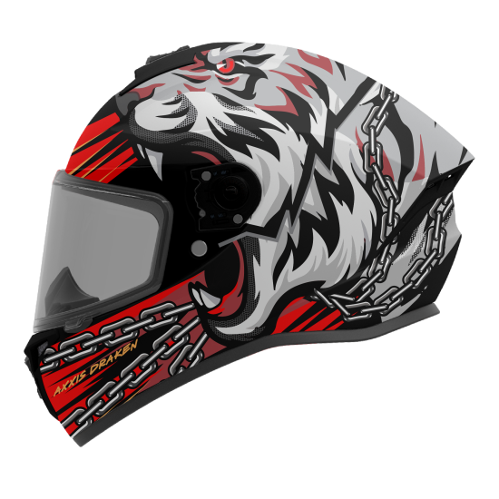 AXXIS - DRAKEN S < ROAR B5 MATT RED > FULL FACE MOTORCYCLE HELMET ROAD