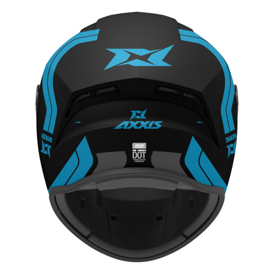 AXXIS - DRAKEN S < SLIDE B7 MATT FLURO BLUE > FULL FACE MOTORCYCLE HELMET ROAD