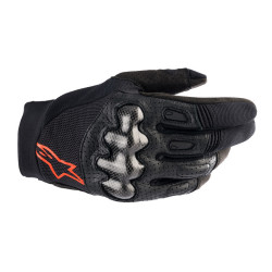 ALPINESTARS MEGAWATT Light Weight Summer Motorcycle Gloves with Carbon knuckles < black / red fluro >