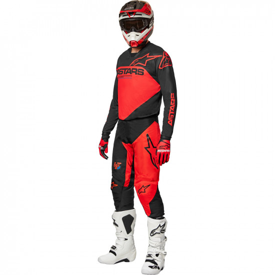 ALPINESTARS 2022 RACER SUPERMATIC MX OFF ROAD GEAR SET < BLACK BRIGHT RED > PANT & JERSEY COMBO