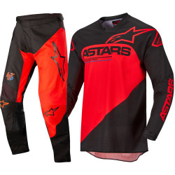 ALPINESTARS 2022 RACER SUPERMATIC MX OFF ROAD GEAR SET < BLACK BRIGHT RED > PANT & JERSEY COMBO