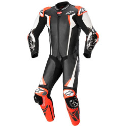 ALPINESTARS RACING ABSOLUTE V2 1-PIECE LEATHER SUIT TECH-AIR® COMPATIBLE - BLACK WHITE