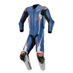 ALPINESTARS RACING ABSOLUTE 1-PIECE LEATHER SUIT TECH-AIR® COMPATIBLE - BLUE WHITE BLACK