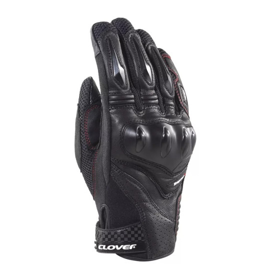 CLOVER RAPTOR-3 SHORT SUMMER LEATHER VENTED GLOVE < BLACK >