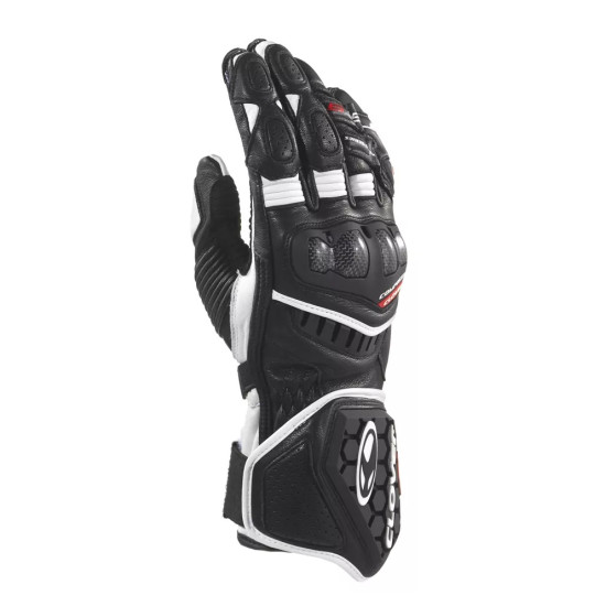 CLOVER RS-9 KANGAROO LEATHER RACE TRACK GLOVES ( BLACK / WHITE )