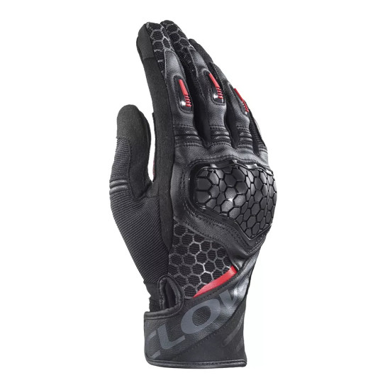 CLOVER PREDATOR-2 SHORT SUMMER LEATHER VENTED GLOVE < BLACK >