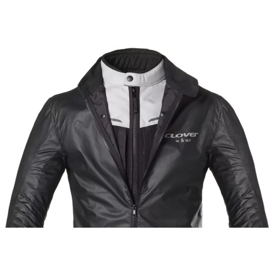 CLOVER NETSTYLE-2 LIGHT WEIGHT SUMMER MESH VENTED PREMIUM MOTORCYCLE JACKET < BLACK W/WHITE >