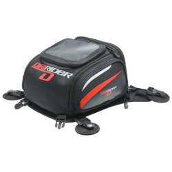 DRIRIDER NAVIGATOR 15 Liter TANK BAG (SUCTION) < black red > (Suit Navigation Brands As: Garmin / TomTom / Magellan / Trail Tech, etc...)