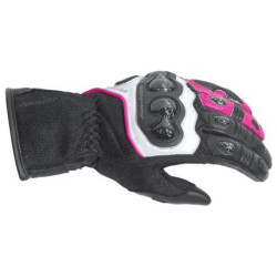 DRIRIDER Air Ride 2 "Long Cuff" Summer Sport Touring Vented Ladies Womens Gloves < black white pink > Sizes 2XS - XS - S - M - L - XL - 2XL - 3XL - 4XL - 5XL
