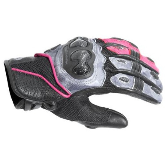 DRIRIDER Air Ride 2 "Short Cuff" Summer Sport Touring Vented Ladies Womens Gloves < camo pink black > Sizes 2XS - XS - S - M - L - XL