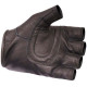 DRIRIDER Fingerless Summer Cruiser Leather Gloves < black > Sizes S - M - L - XL - 2XL - 3XL - 4XL