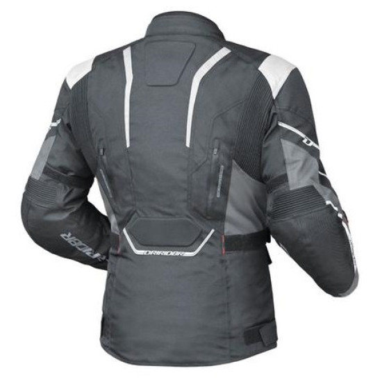 DRIRIDER Apex 5 Sports Touring Jacket < Black White Grey Gray > Sizes S - M - L - XL - 2XL - 3XL - 4XL - 6XL
