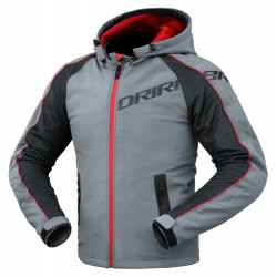 DRIRIDER Atomic Hoody Vented Casual Look Jacket < grey / gray > Sizes XS - S - M - L - XL - 2XL - 3XL - 4XL