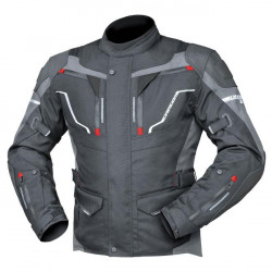 DRIRIDER Nordic 4 Airflow Leather Textile Sports Touring Jacket < black grey gray > Sizes S - M - L - XL - 2XL - 3XL - 4XL - 6XL