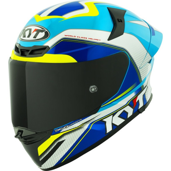 KYT TT REVO FULL FACE MOTORCYCLE ROAD HELMET < GRAND PRIX WHITE BLUE >