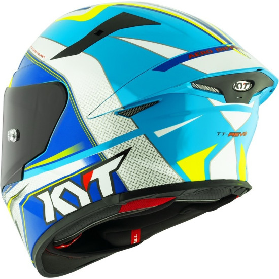 KYT TT REVO FULL FACE MOTORCYCLE ROAD HELMET < GRAND PRIX WHITE BLUE >